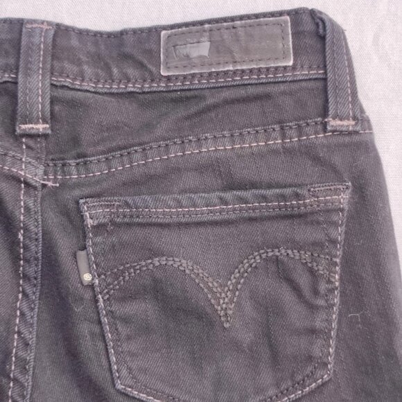 Levi's jeans women's junior size 0 M black colour Demi Curve Skinny Straight Leg - Picture 5 of 15